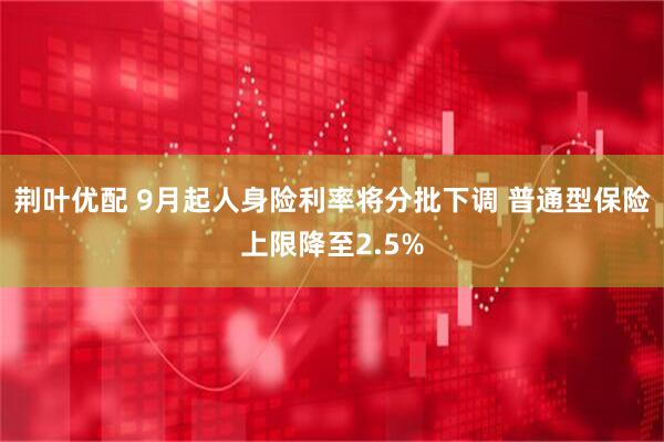 荆叶优配 9月起人身险利率将分批下调 普通型保险上限降至2.5%